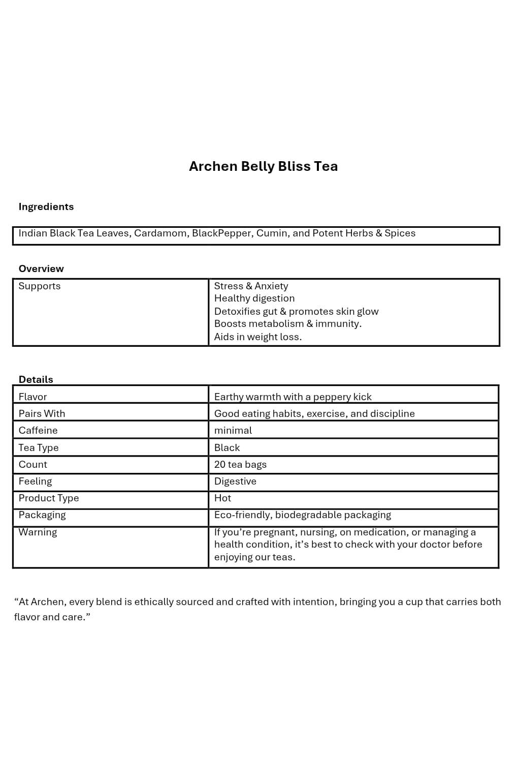 Archen Belly Bliss Tea - Image 3